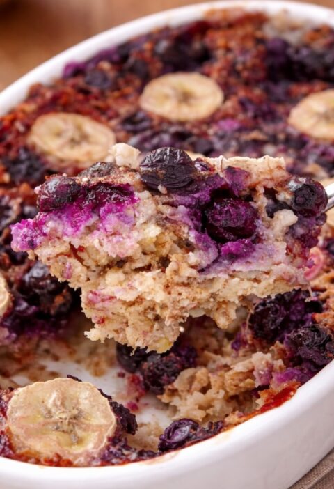 Gebackene Blaubeer-Haferflocken