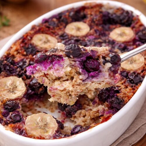 Gebackene Blaubeer-Haferflocken