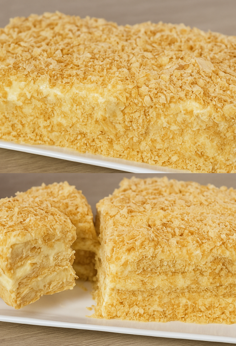 Blätterteig-Kuchen mit Vanillecreme