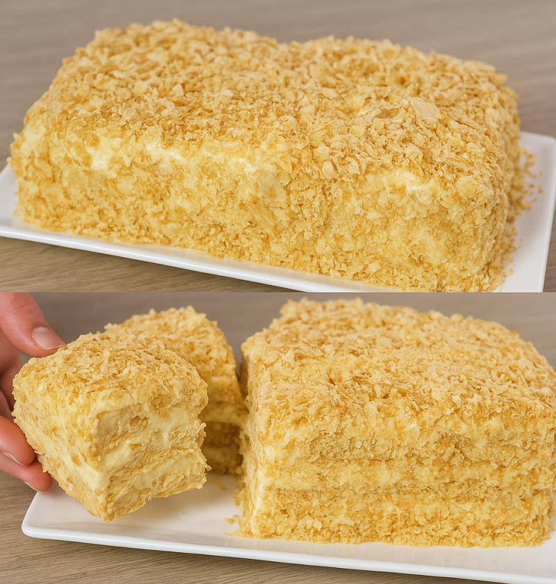 Blätterteig-Kuchen mit Vanillecreme