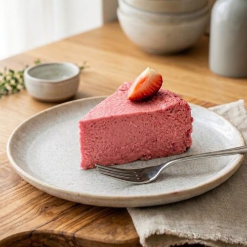 Gesunder Erdbeer-Cheesecake mit nur 5 Zutaten
