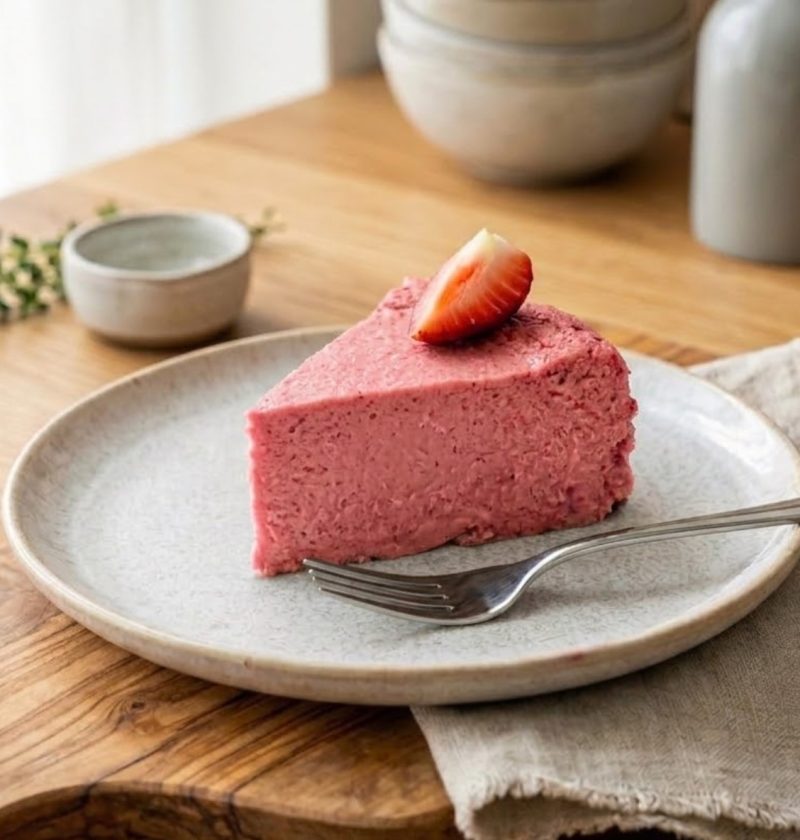Gesunder Erdbeer-Cheesecake mit nur 5 Zutaten
