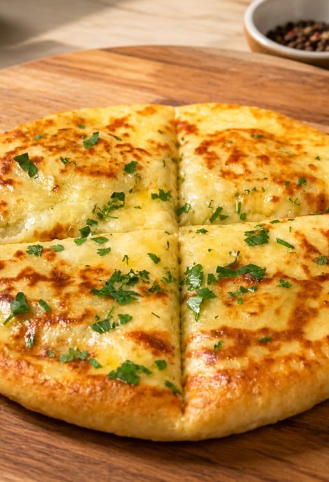 Gefüllte Kartoffel-Käse-Fladen aus der Pfanne