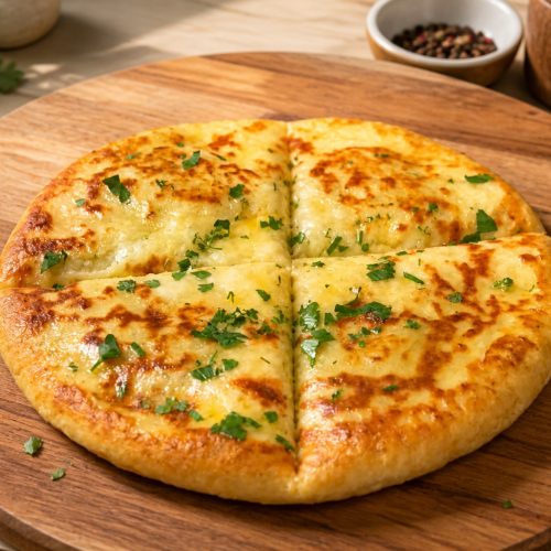 Gefüllte Kartoffel-Käse-Fladen aus der Pfanne