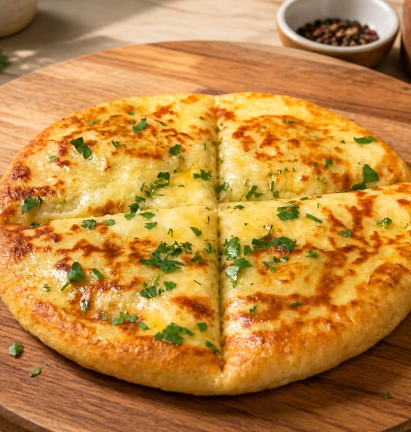 Gefüllte Kartoffel-Käse-Fladen aus der Pfanne