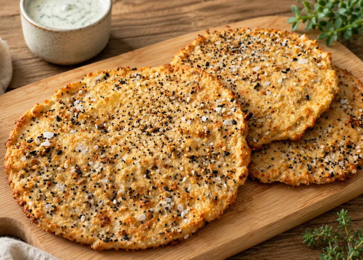 Gebackene Hüttenkäse-Hafer-Taler mit Joghurt-Zitronen-Dill-Sauce