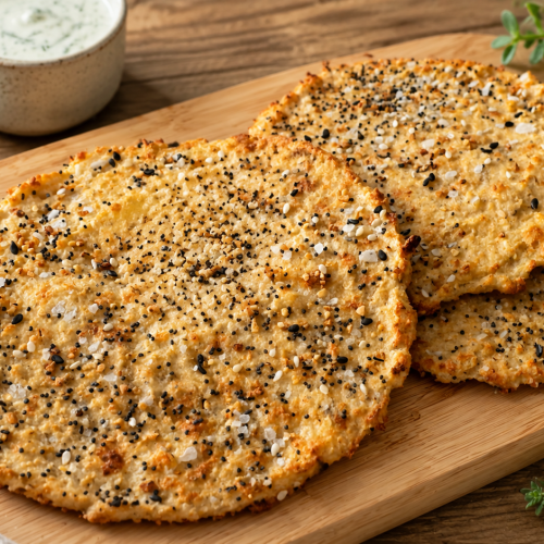 Gebackene Hüttenkäse-Hafer-Taler mit Joghurt-Zitronen-Dill-Sauce