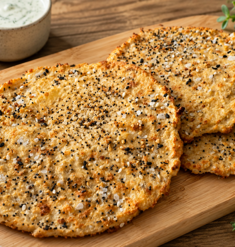 Gebackene Hüttenkäse-Hafer-Taler mit Joghurt-Zitronen-Dill-Sauce