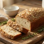 Hüttenkäse-Mandel-Fladenbrot mit Mozzarella