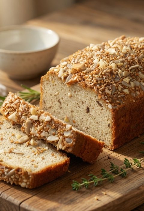 Fluffiges Protein-Brot mit Tahini