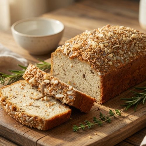 Fluffiges Protein-Brot mit Tahini