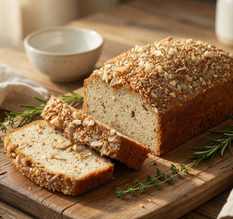 Fluffiges Protein-Brot mit Tahini