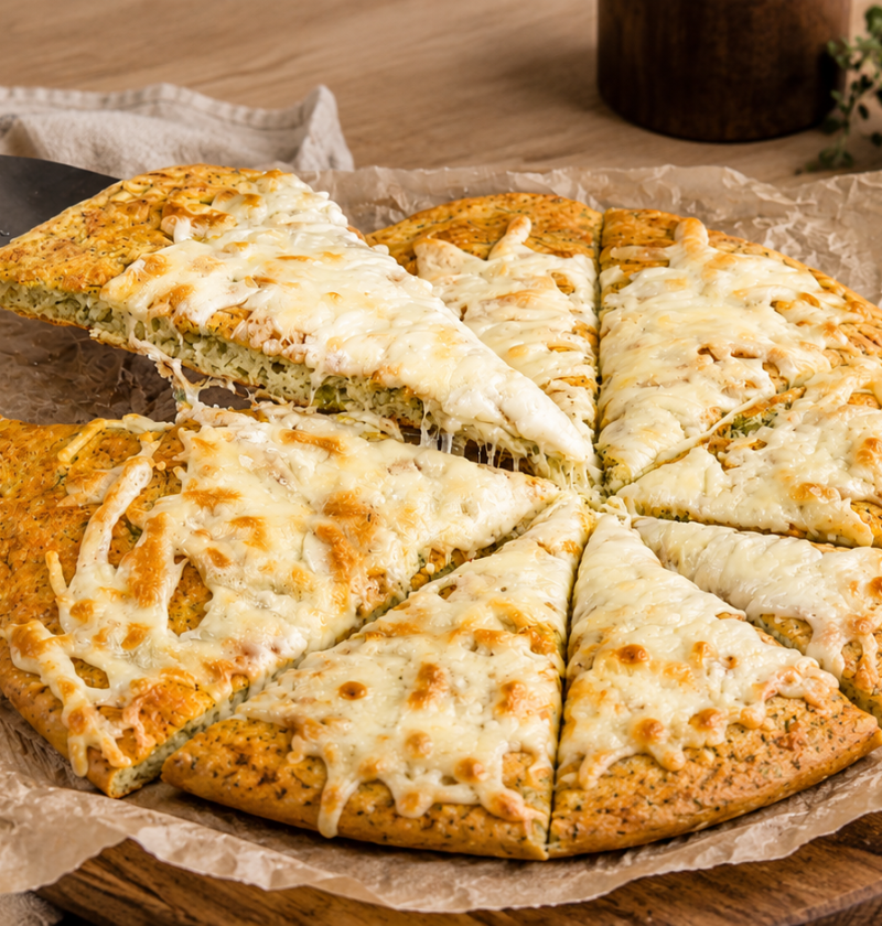 Hüttenkäse-Mandel-Fladenbrot mit Mozzarella