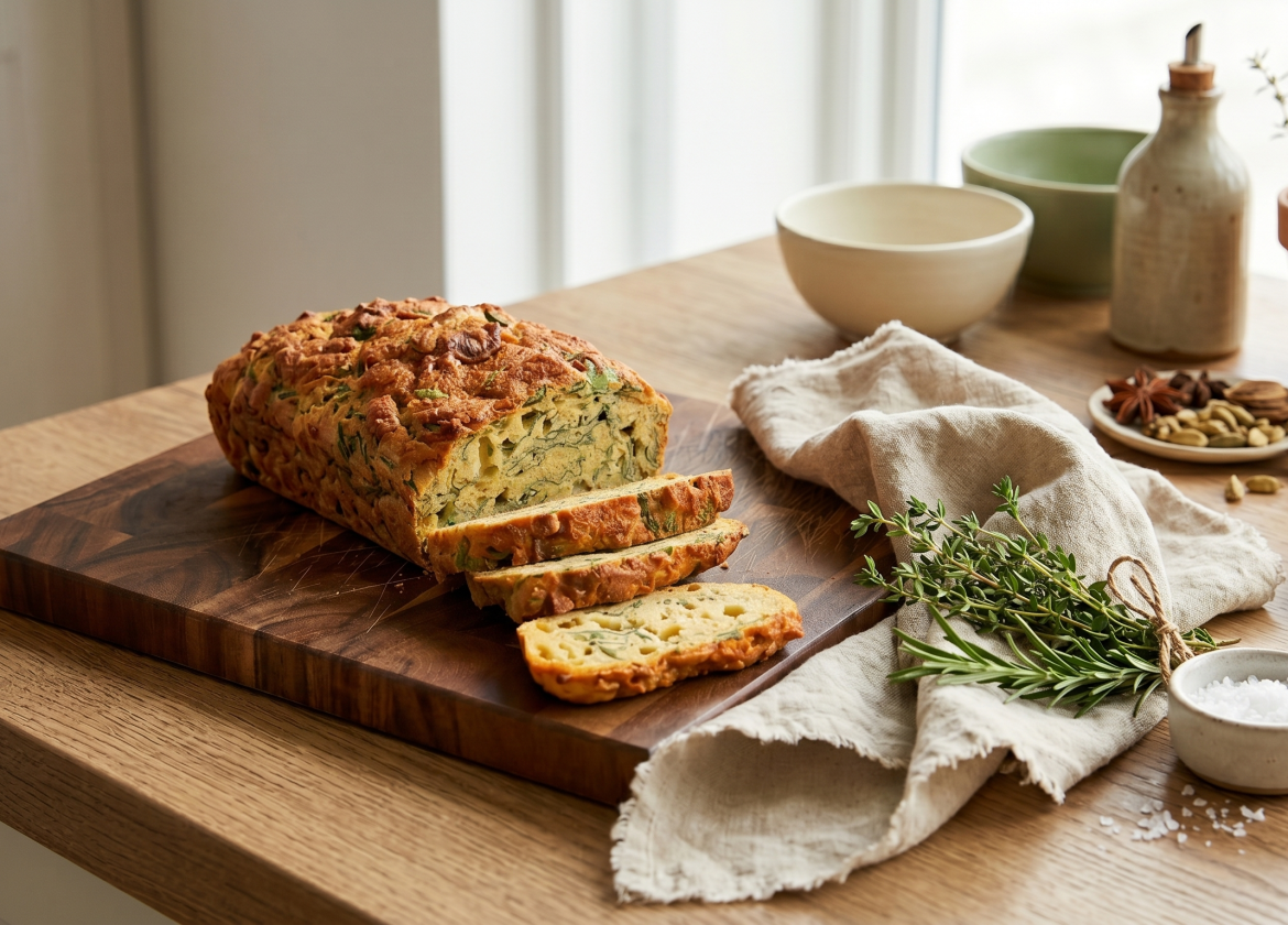 Rotes-Linsen-Brot mit Mozzarella und Spinat