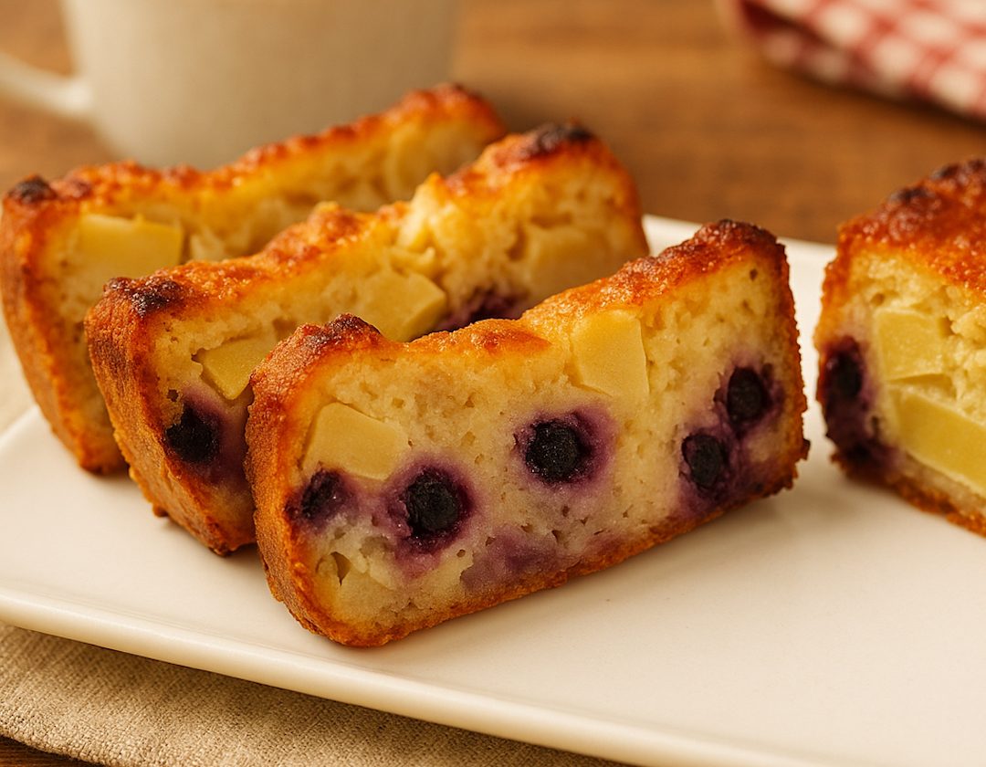 Glutenfreier Haferflocken-Apfel-Blaubeer-Kuchen