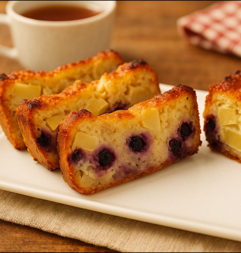 Glutenfreier Haferflocken-Apfel-Blaubeer-Kuchen