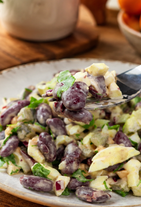 Einfacher cremiger Kidneybohnen-Salat