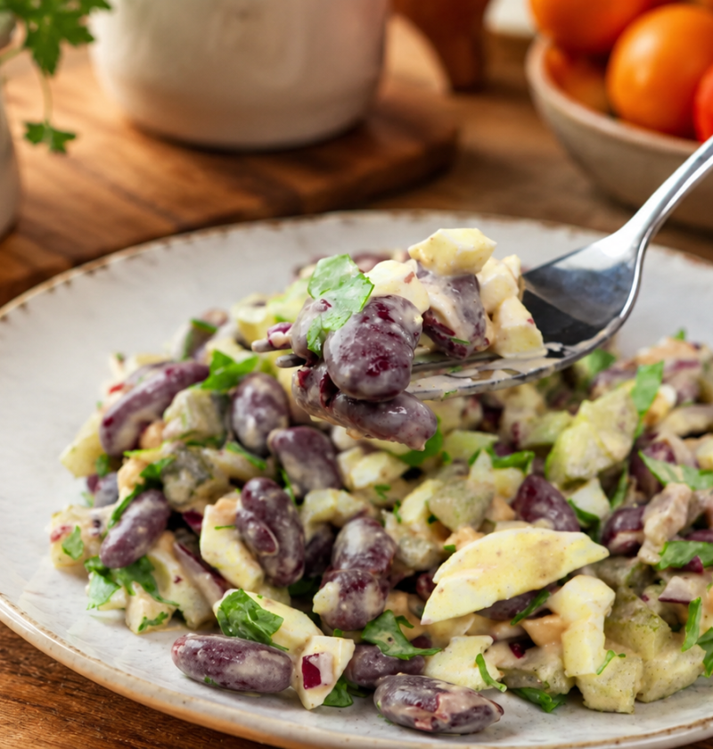 Einfacher cremiger Kidneybohnen-Salat