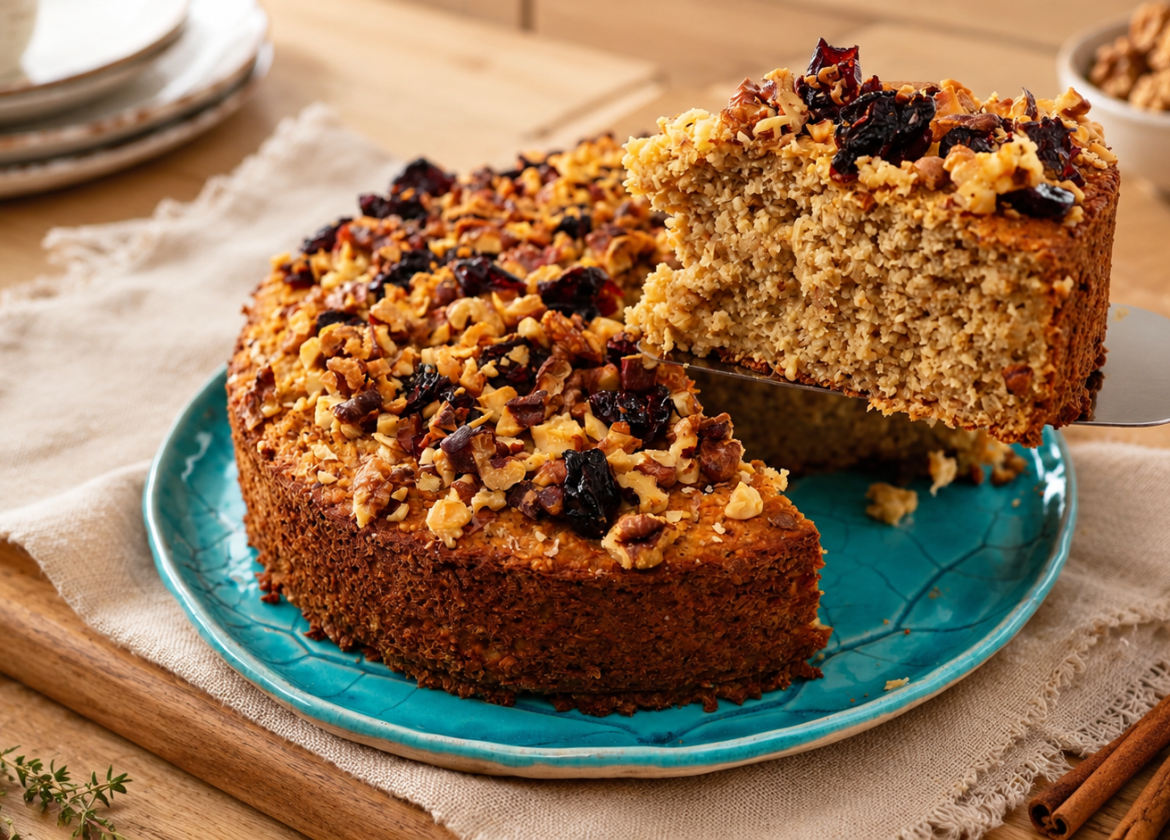 Gesunder Apfel-Haferflocken-Kuchen