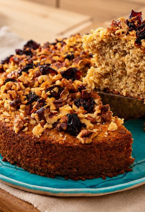 Gesunder Apfel-Haferflocken-Kuchen