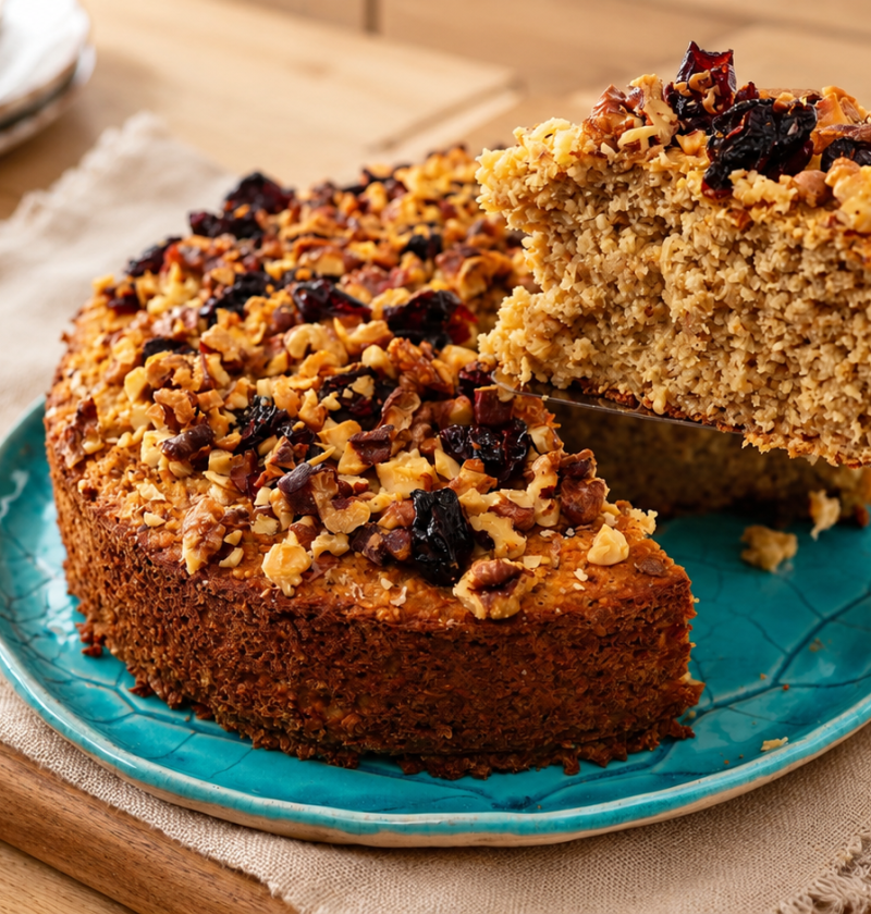 Gesunder Apfel-Haferflocken-Kuchen