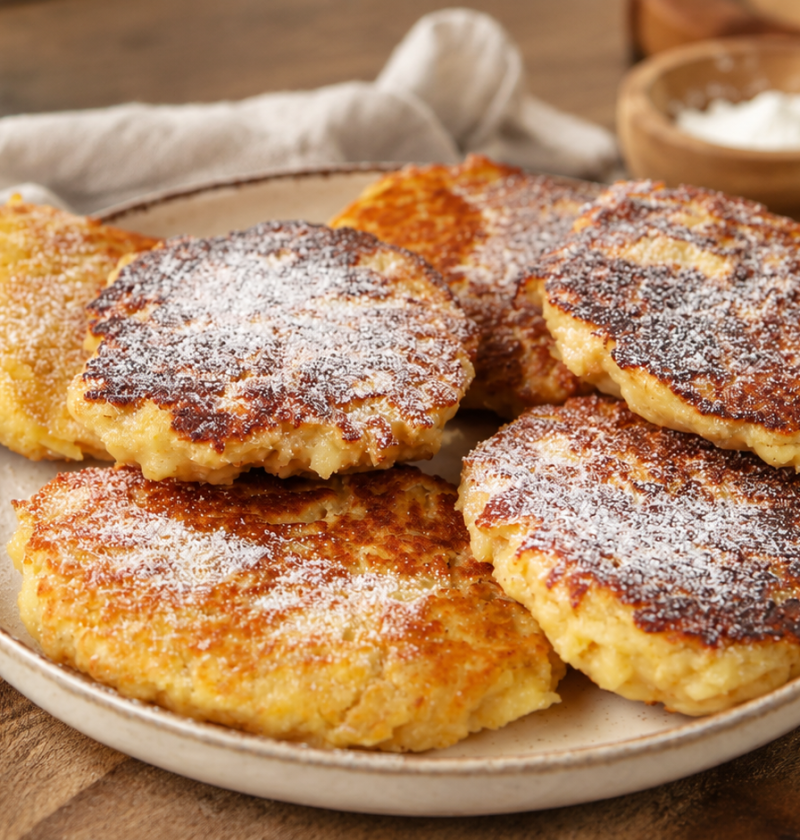 Saftige Apfelpfannkuchen aus Haferflocken und Joghurt