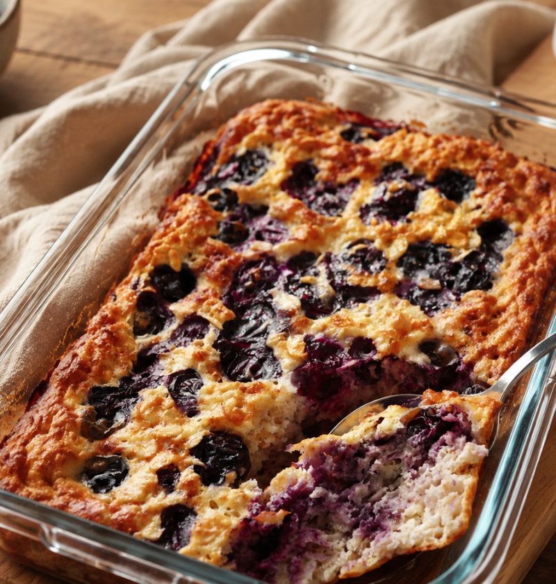 Blaubeer-Vanille-Baked Oats