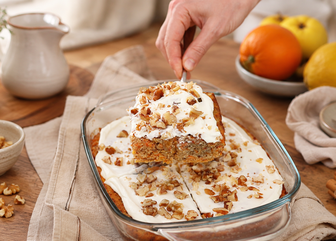 Saftiger Karotten-Bananen-Kuchen mit Mandelmehl