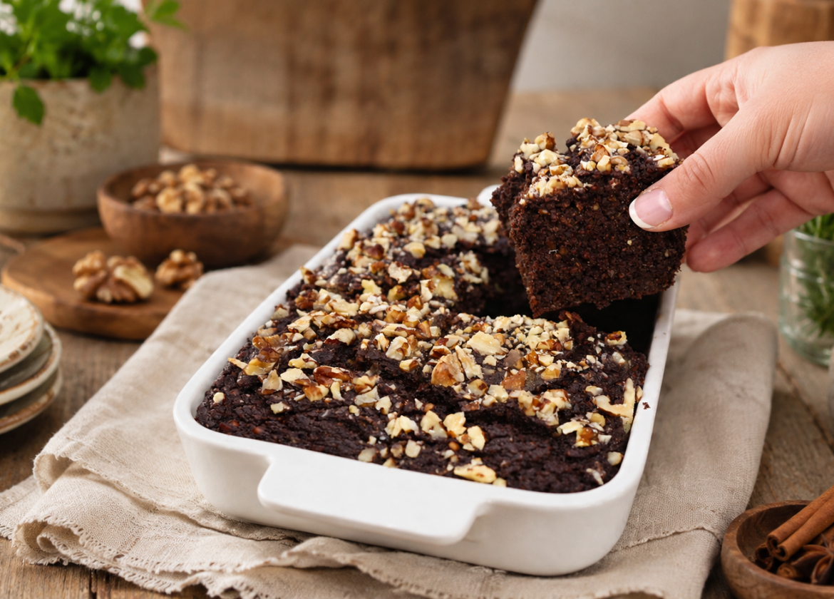 Schokoladige Linsen-Brownies mit Banane