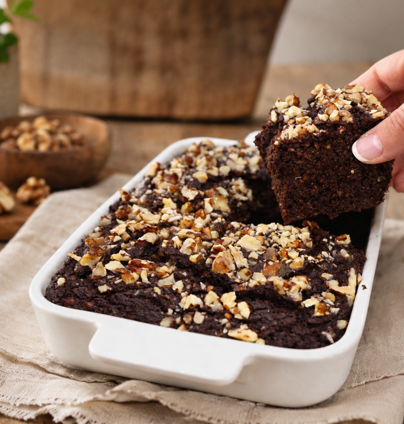 Schokoladige Linsen-Brownies mit Banane