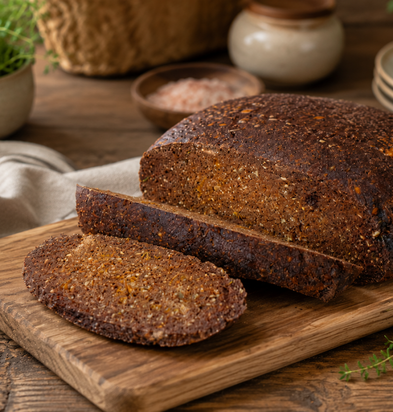 Linsenbrot mit Flohsamenschalen und Kümmel