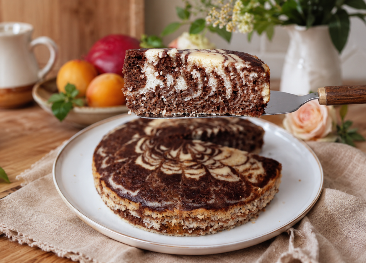 Zebra-Grießkuchen mit Kefir