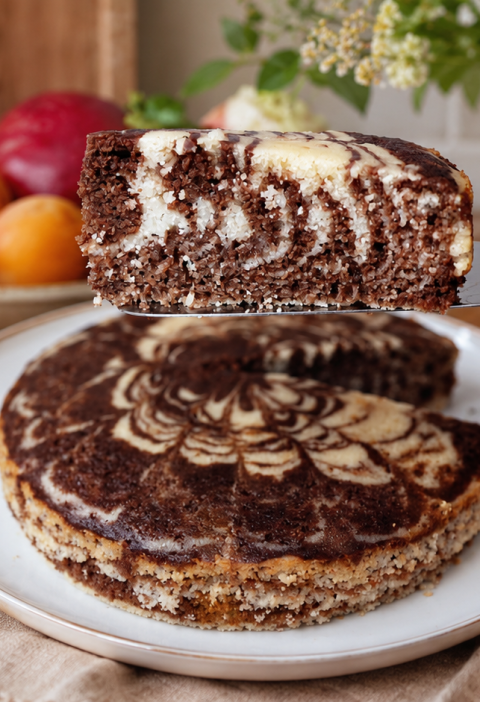 Zebra-Grießkuchen mit Kefir