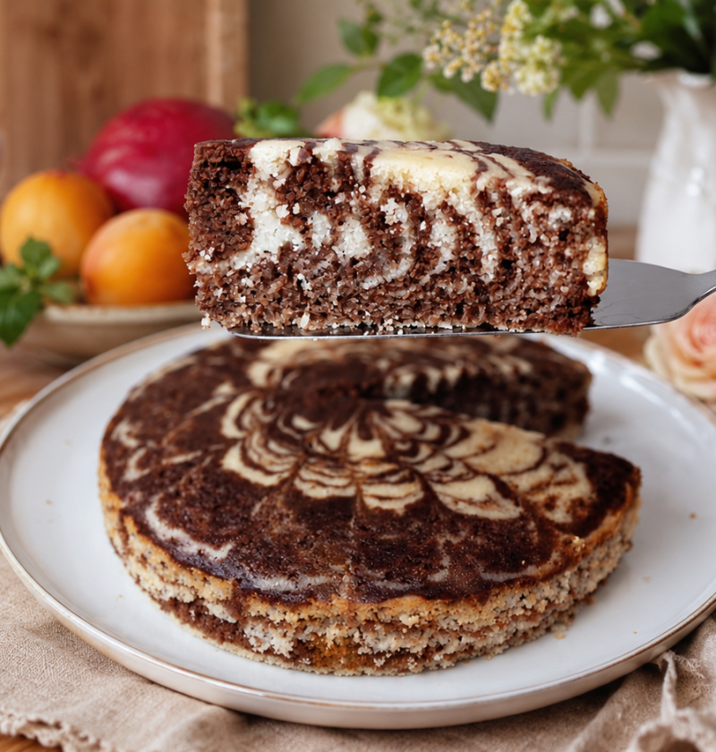 Zebra-Grießkuchen mit Kefir