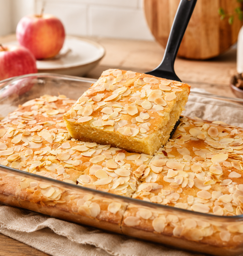 Einfacher Apfelkuchen mit Rührteig
