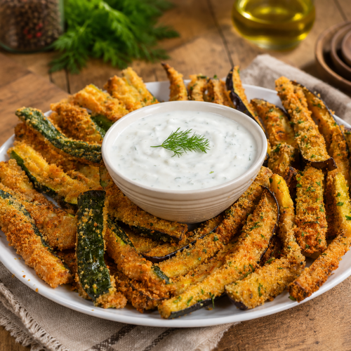 Zucchini- und Auberginen-Sticks aus der Heißluftfritteuse