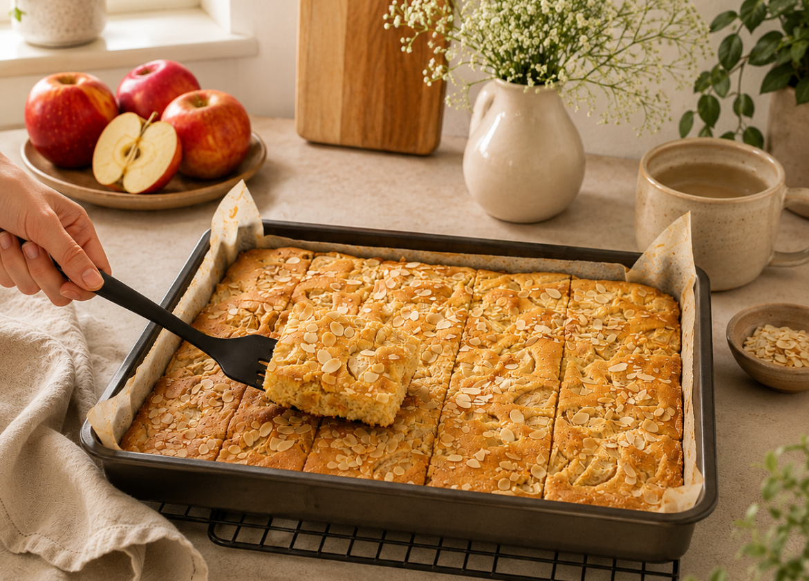 Saftiger Apfelkuchen mit Mandeln