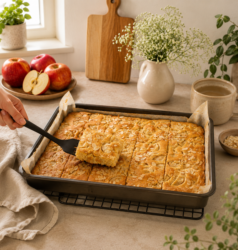 Saftiger Apfelkuchen mit Mandeln