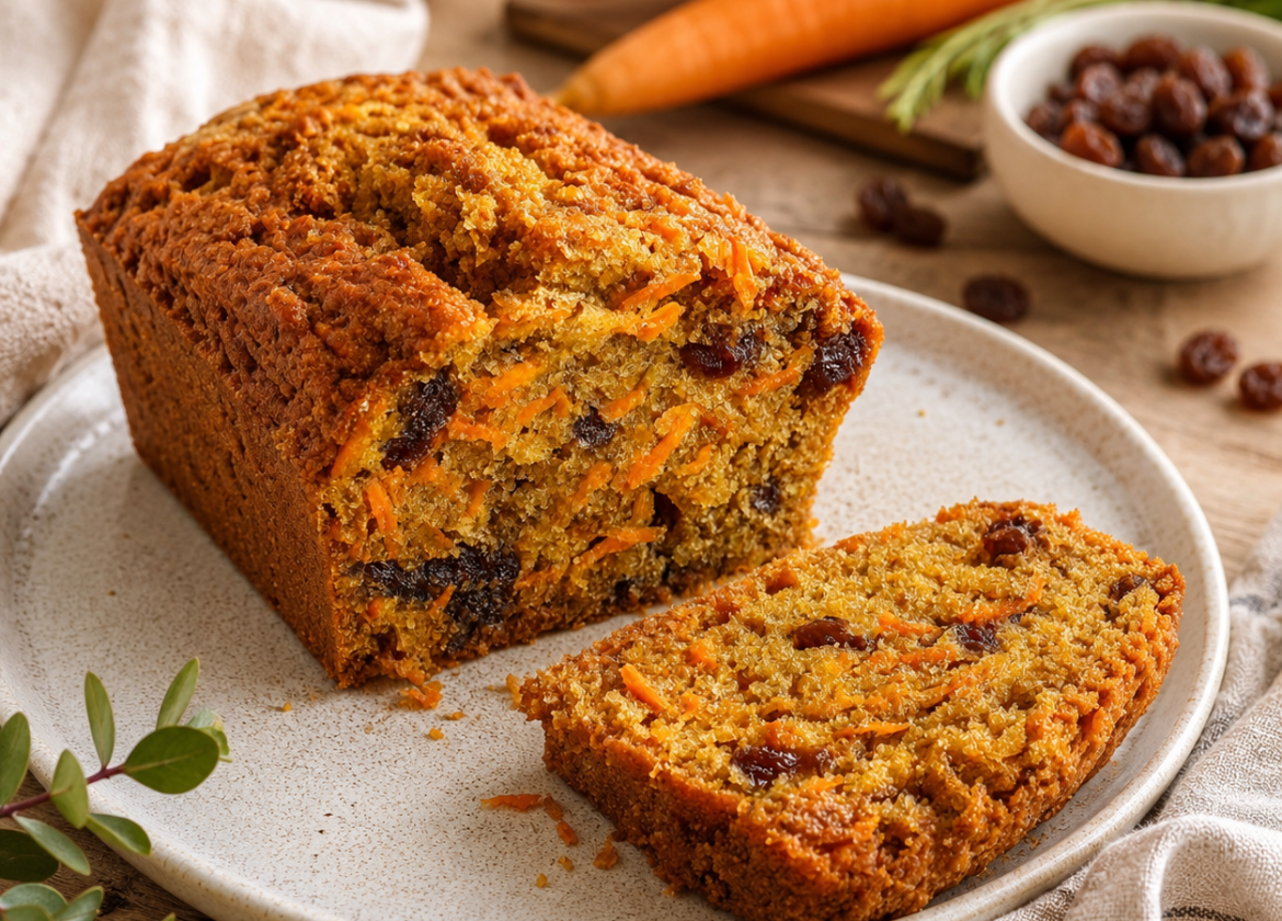 Saftiger Karotten-Dattel-Kuchen aus der Kastenform
