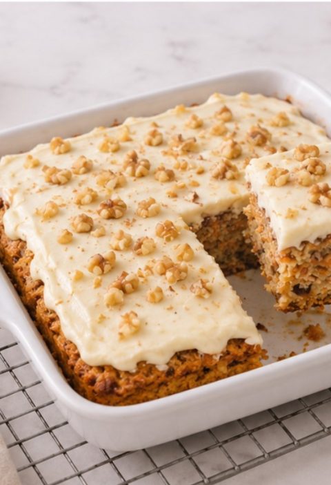 Baked Oatmeal mit Banane, Karotte und Nüssen