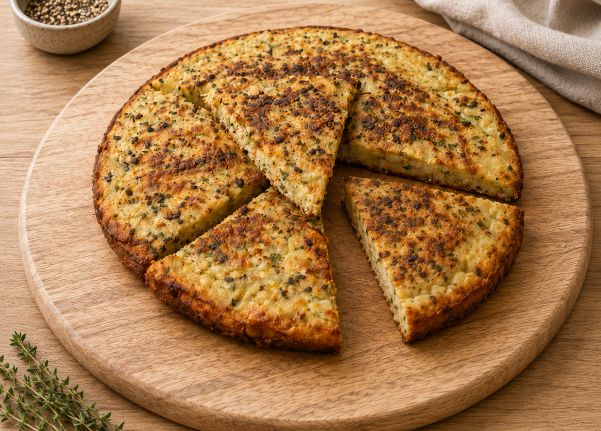 Herzhafter Haferflocken-Eier-Pfannkuchen mit Käse