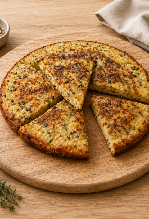 Herzhafter Haferflocken-Eier-Pfannkuchen mit Käse