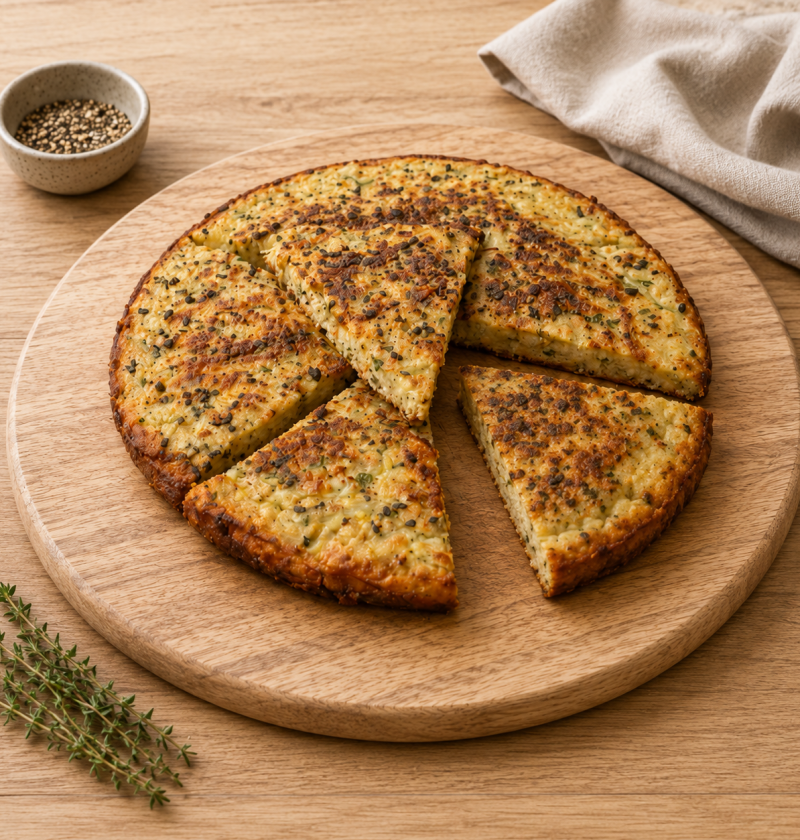 Herzhafter Haferflocken-Eier-Pfannkuchen mit Käse