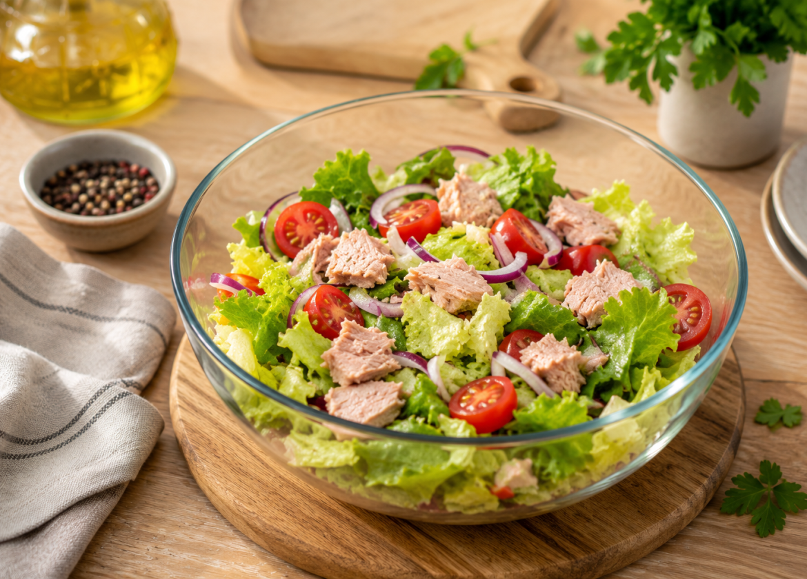 Frischer Thunfischsalat mit Cherrytomaten
