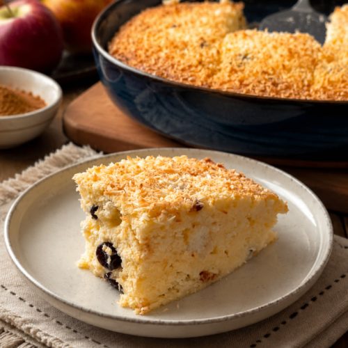 Quarkkuchen mit Cranberries und Kokosflocken
