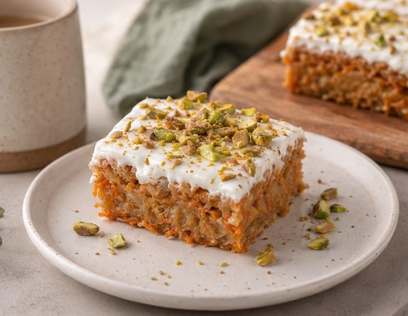 Saftiger Karotten-Bananen-Kuchen mit Pistazien