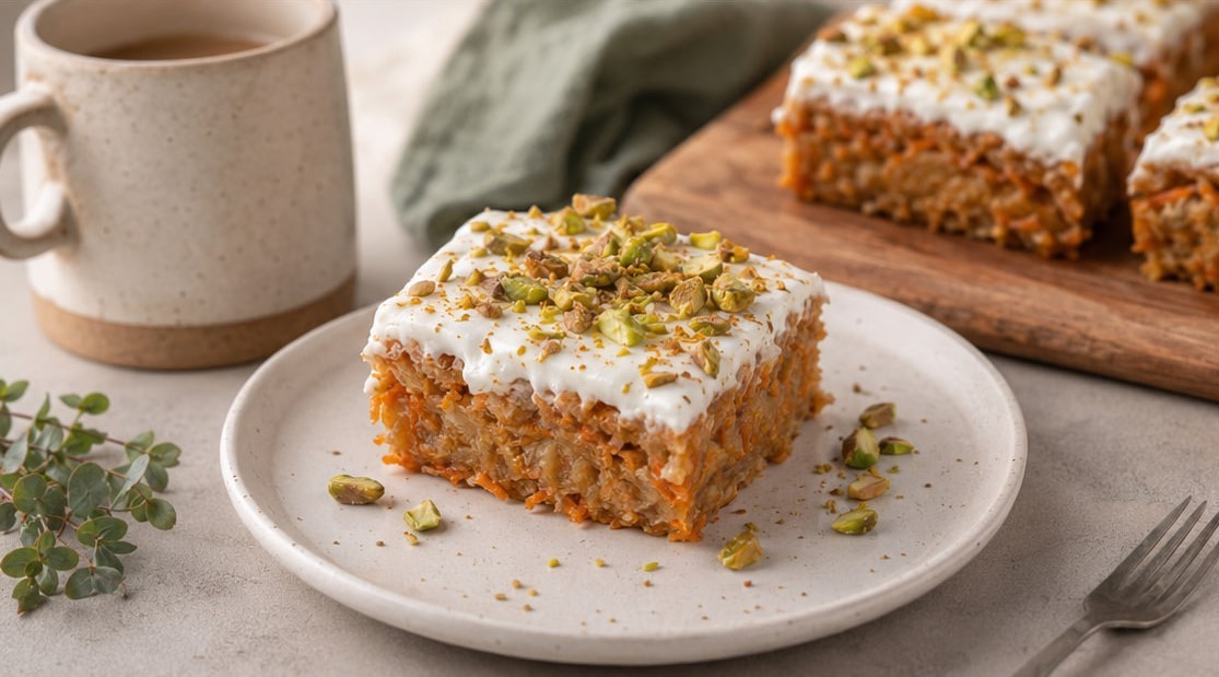 Saftiger Karotten-Bananen-Kuchen mit Pistazien