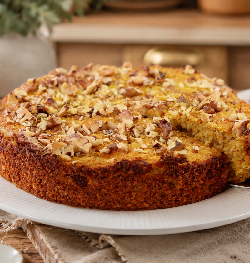 Haferflocken-Karotten-Apfel-Kuchen