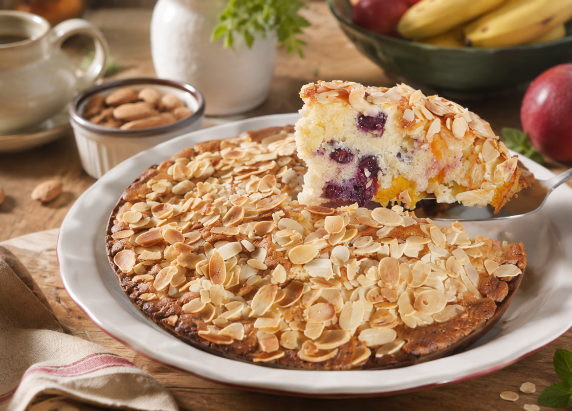 Saftiger Aprikosenkuchen mit Heidelbeeren