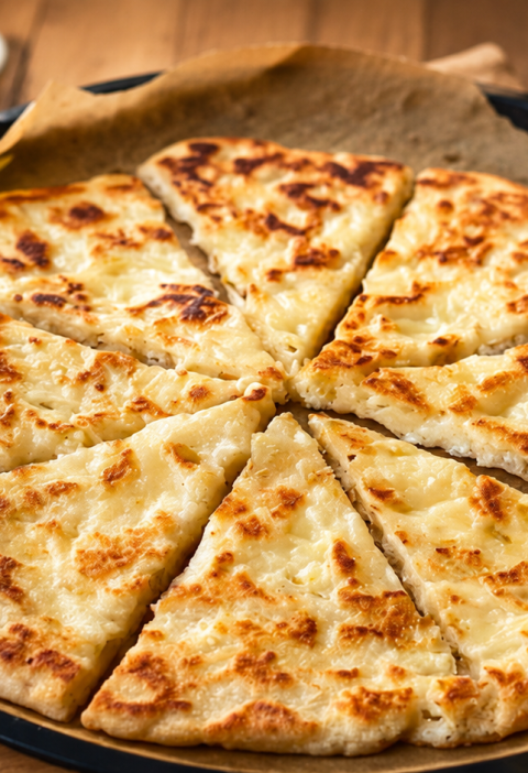 Herzhafte Haferflocken-Zwiebel-Pfanne mit Mozzarella